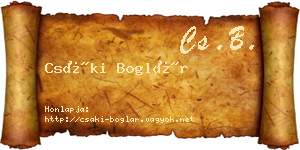Csáki Boglár névjegykártya